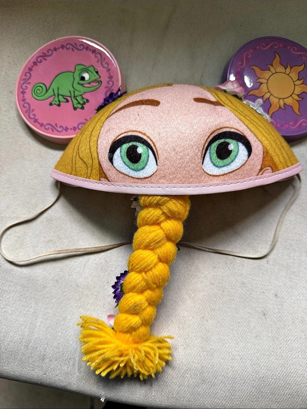 Disney Parks Rapunzel Ear Hat Yellow & Pink